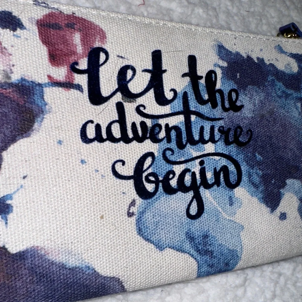Pencil Pouch Colorful Canvas Inspirational Adventure Accessory Makeup Bag